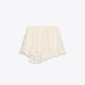 Zara Lace Frill Mini Skirt NWT
